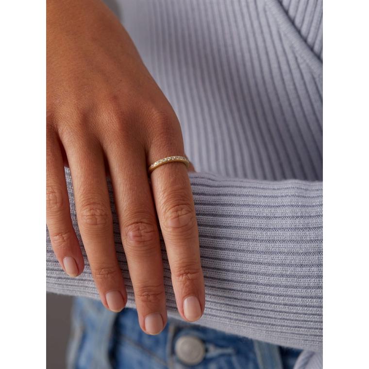 Dulong Curve Ring M. 16 Brillanter, 18K Guld